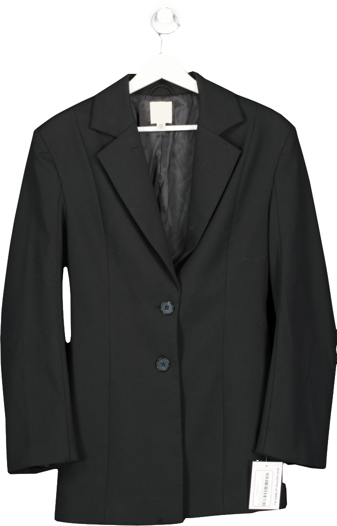H&M Black Single Breasted Jacket UK XS