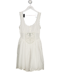 ZARA White Cotton Lace Embroidered Mini Dress UK XS
