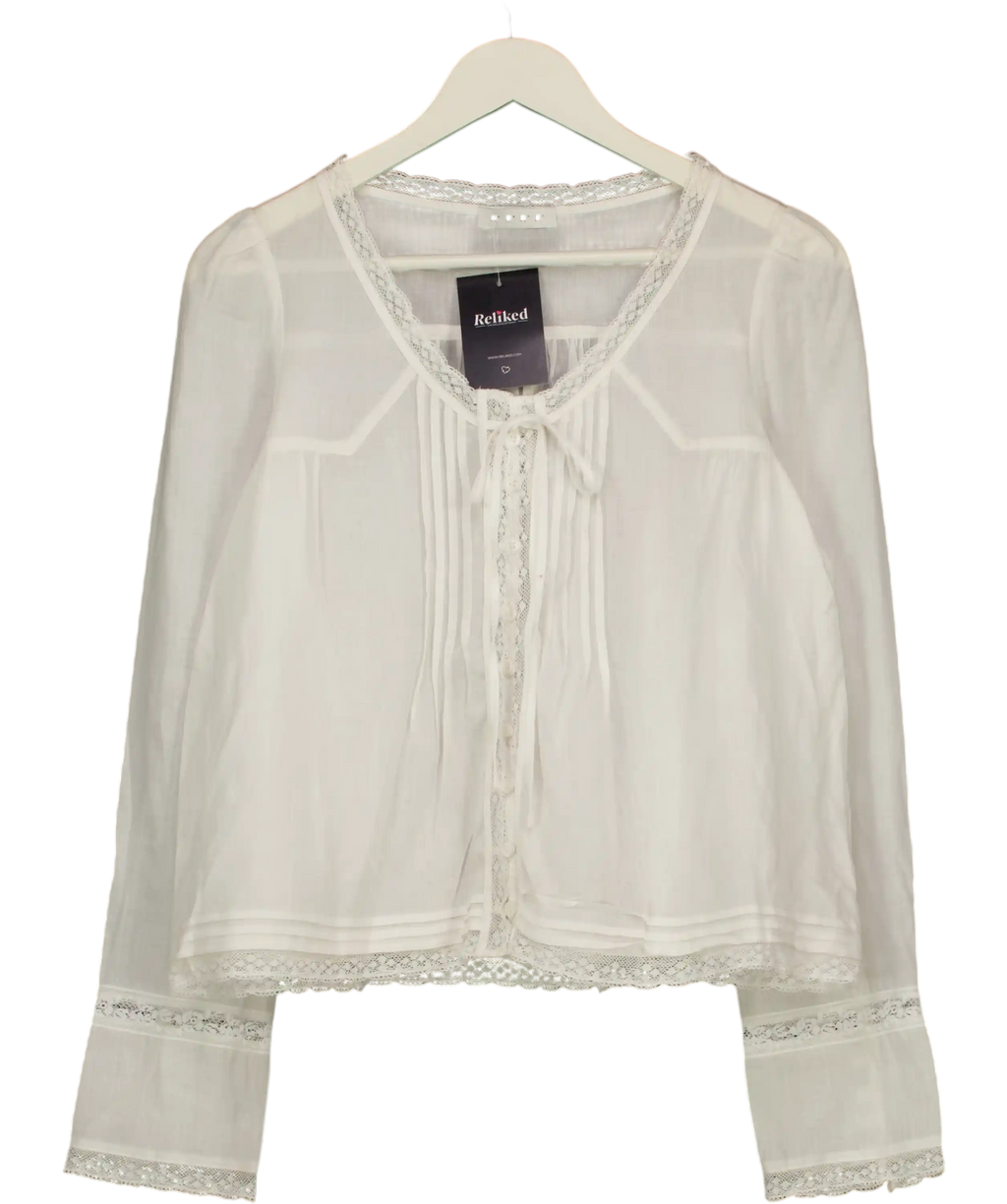 Rure White Long Sleeve Top UK S