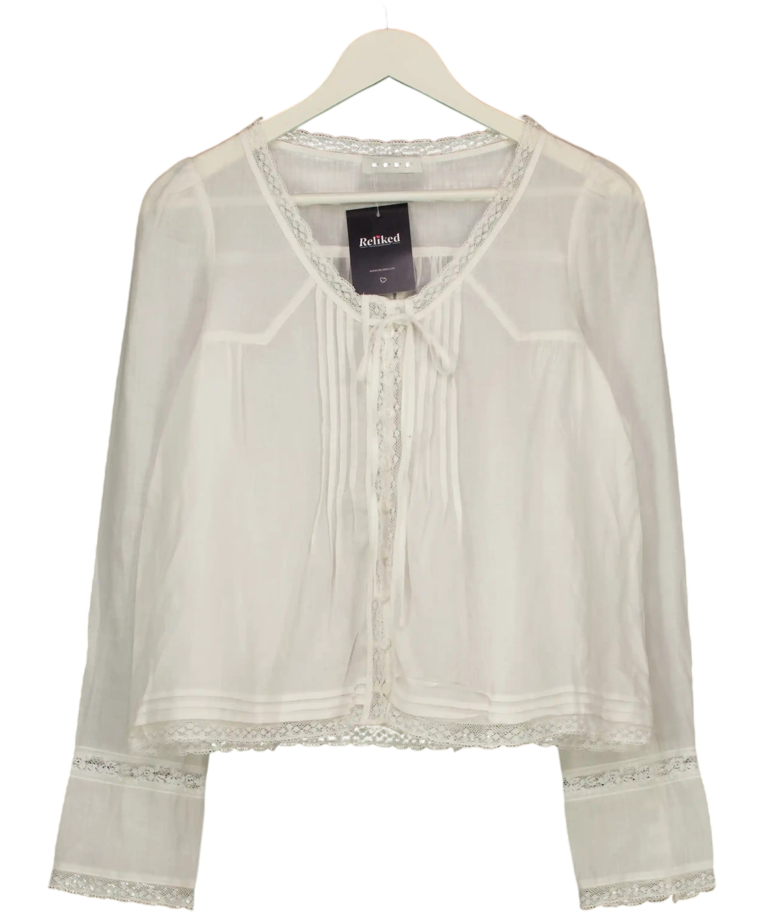Rure White Long Sleeve Top UK S