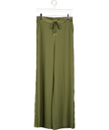 MINT VELVET Khaki Green Satin Side Stripe Trouser UK S