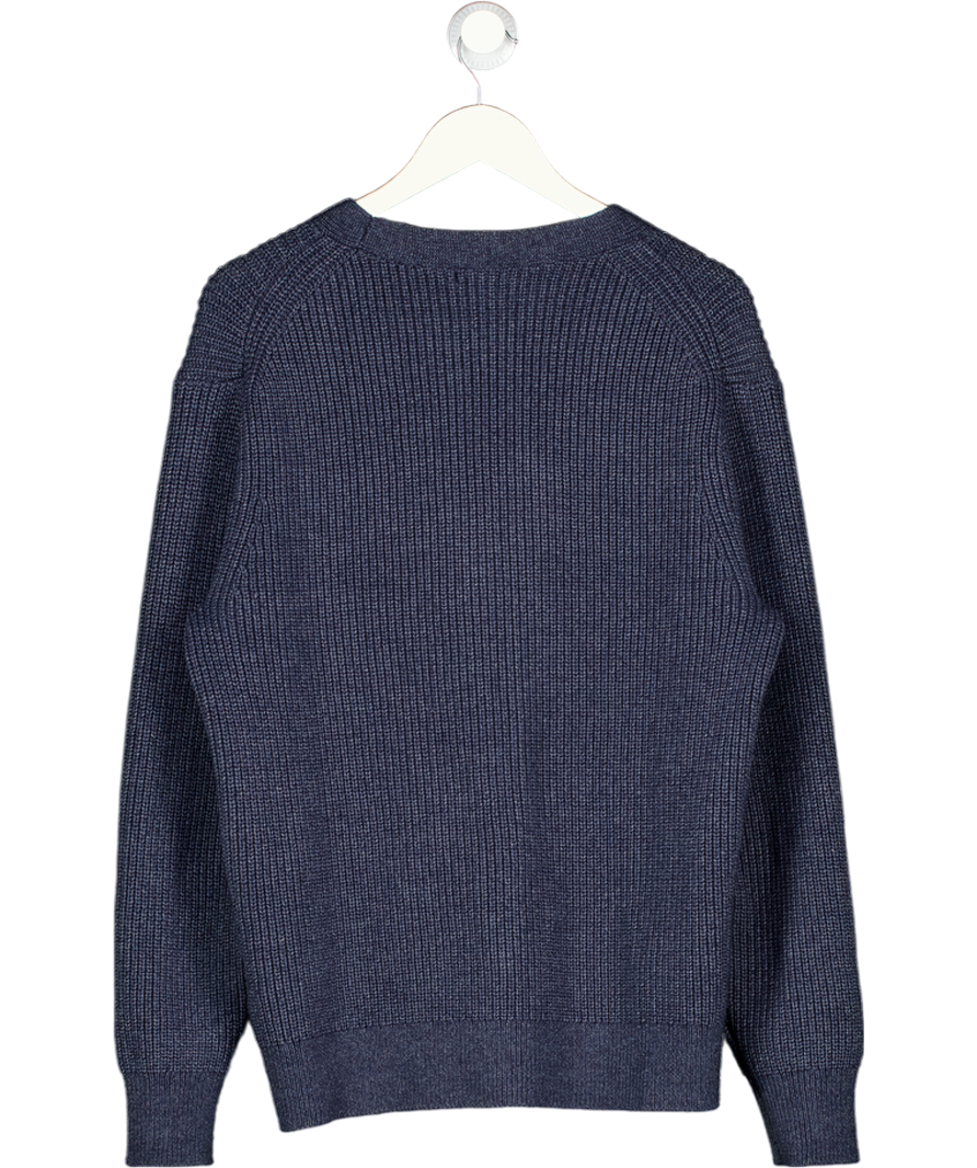 UNIQLO Blue Cotton Blend Knit V Neck Cardigan UK L