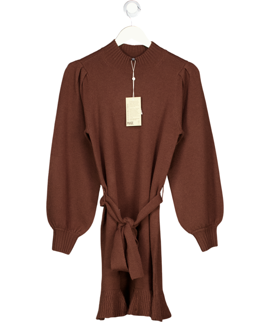 PAIGE Brown Supersoft Wool Blend Knit Julita Dress UK XS