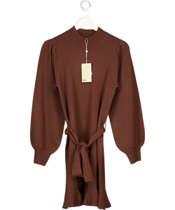 PAIGE Brown Supersoft Wool Blend Knit Julita Dress UK XS