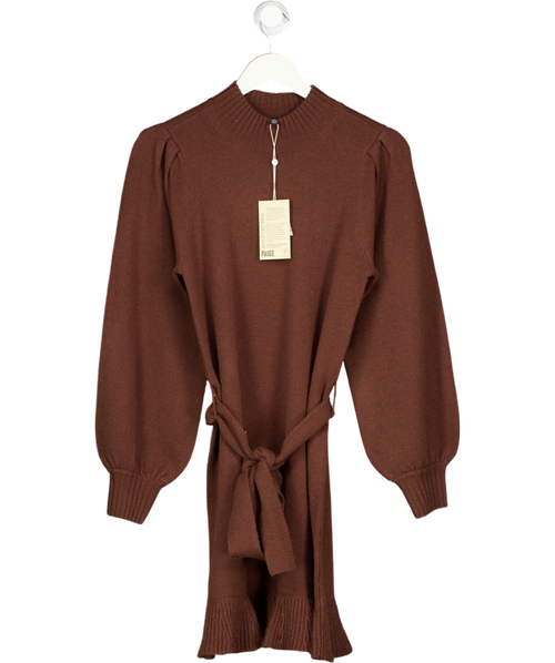 PAIGE Brown Supersoft Wool Blend Knit Julita Dress UK XS