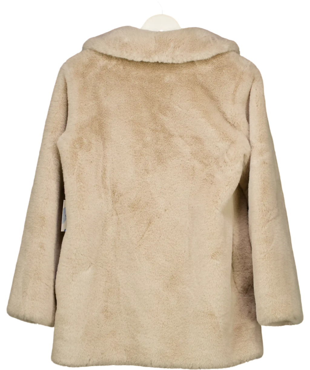Majorelle Tatiana Faux Fur Coat Oatmilk Beige UK S