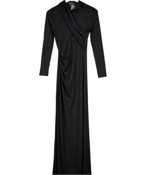 ASOS Black Jersey Wrap Front Maxi Dress UK 8