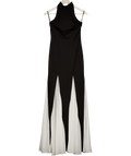 CLUB L LONDON Black & White High Neck Maxi Dress UK 6