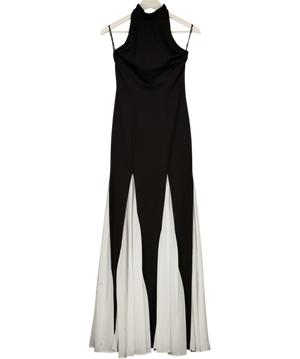 CLUB L LONDON Black & White High Neck Maxi Dress UK 6