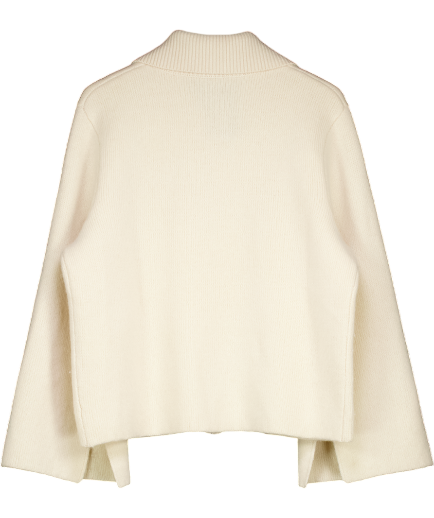 Totême Cream Wool/cashmere Blend Zip Cardigan UK S