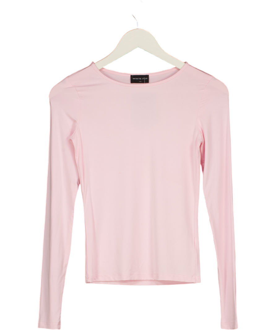 WHITE FOX Baby Pink Long Sleeve Top UK XS
