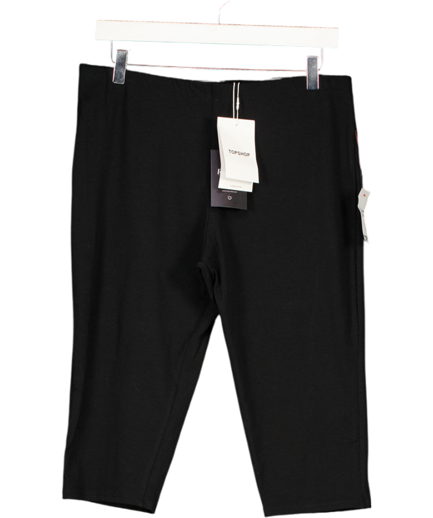 TOPSHOP Jersey Capri Leggings In Black UK M