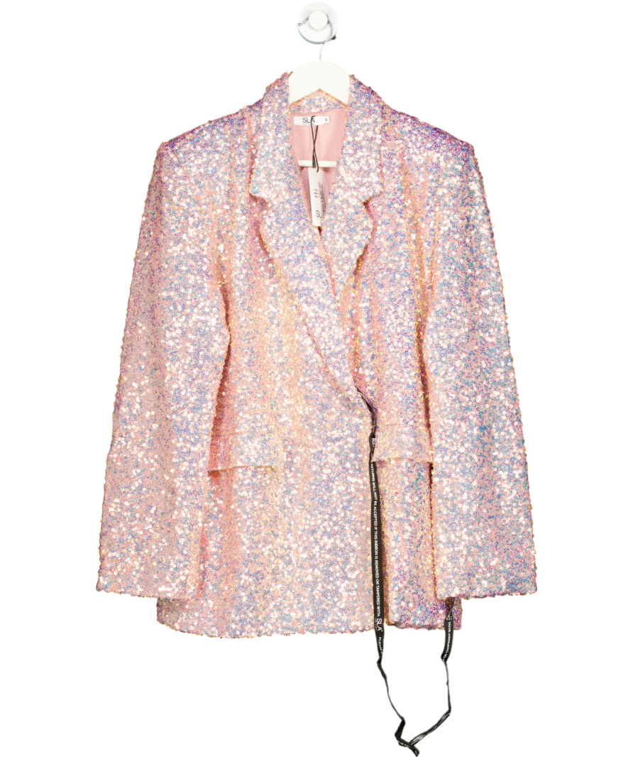 SLA the label Sla The Label Pink Sarah Sequin Blazer Dress UK M