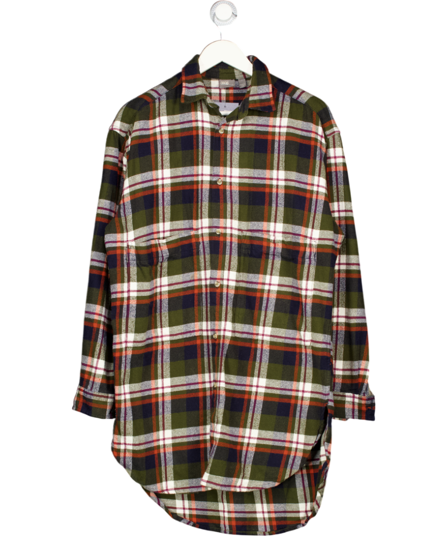 ASOS Green Oversized Check Flannel Shirt UK S