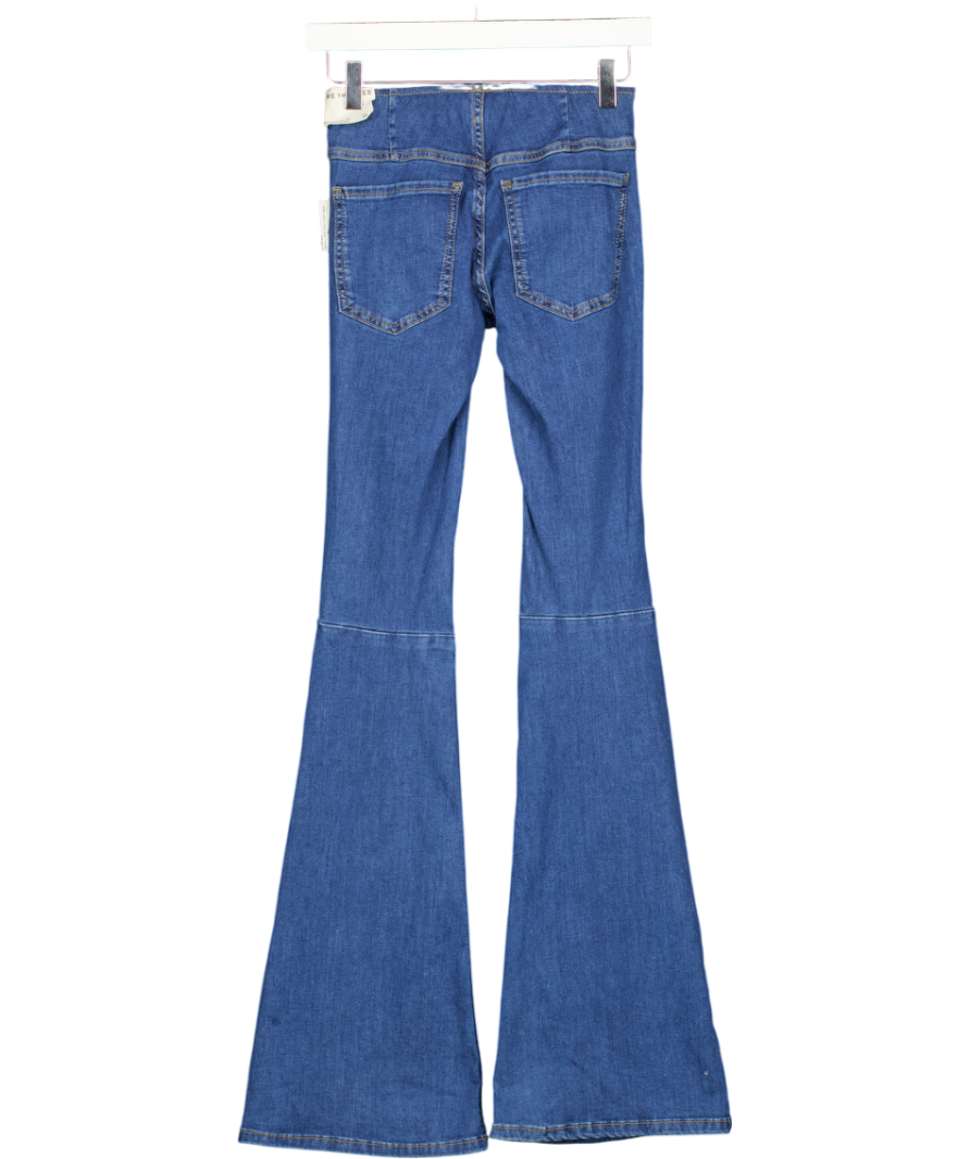 FREE PEOPLE Blue We The Free Penny Pull-on Flare Jeans W24