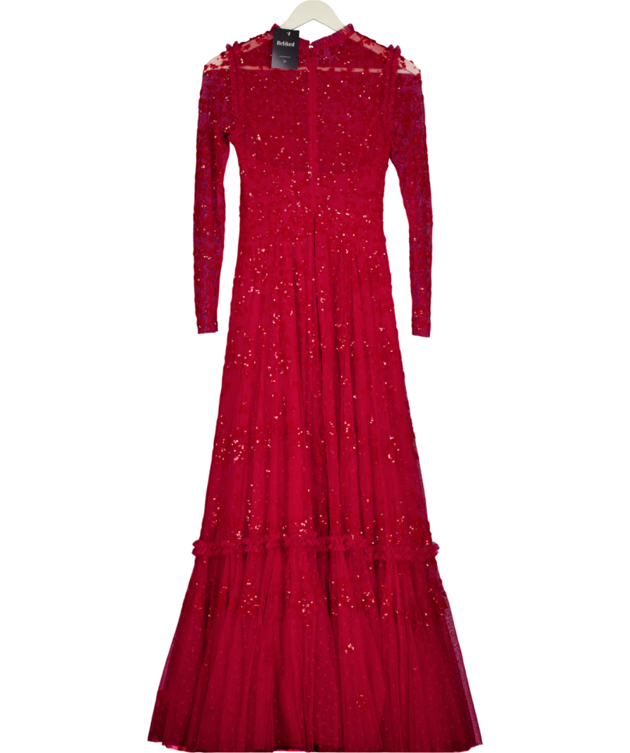 Needle & Thread Red Margot Ankle Length Gown UK 6