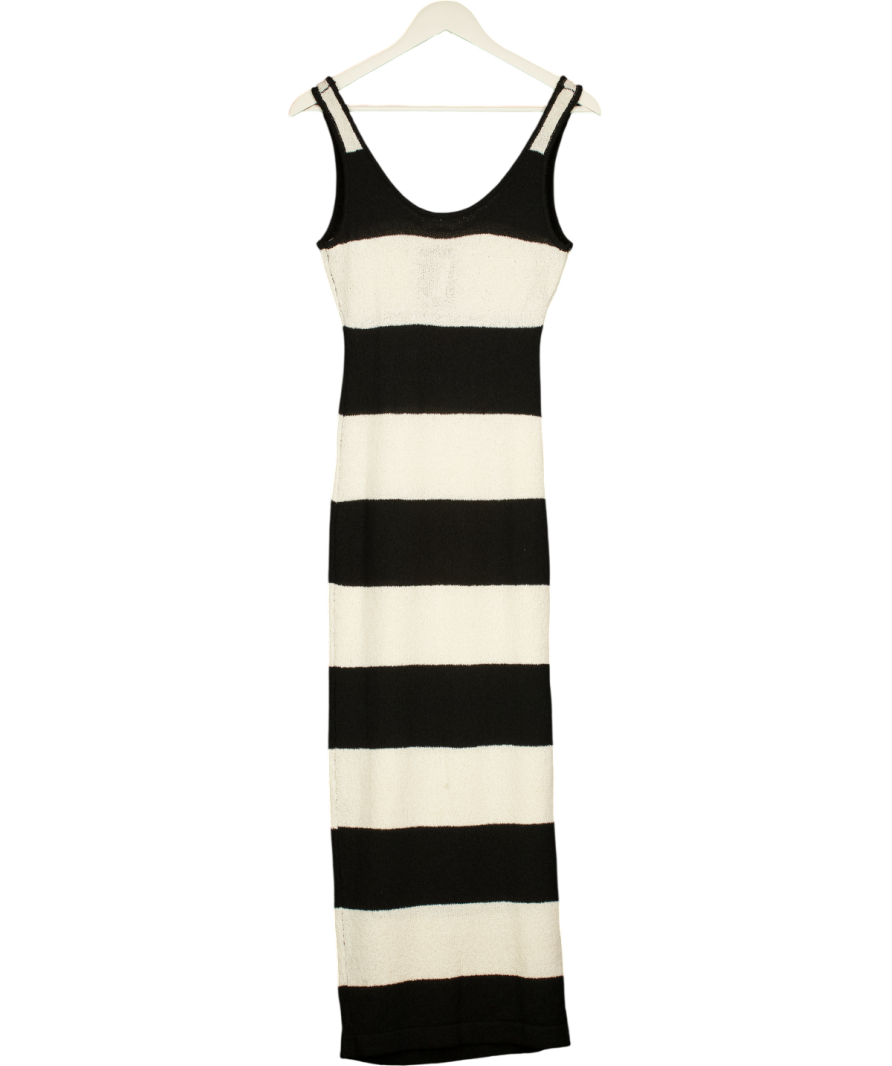 4th & Reckless Cream And Black Stripe Knitted Maxi Dress UK 6