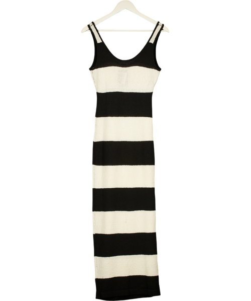 4th & Reckless Cream And Black Stripe Knitted Maxi Dress UK 6