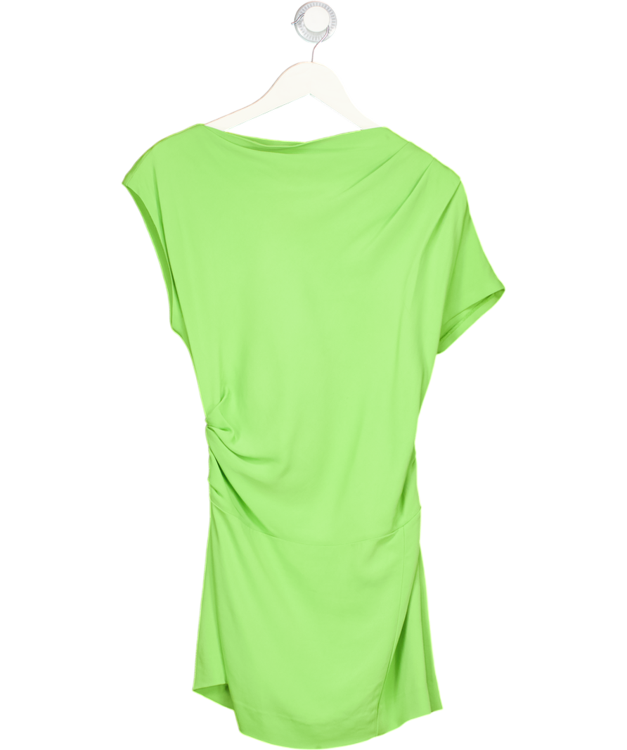 REISS Green Freya Asymmetric Ruched Mini Dress UK 8