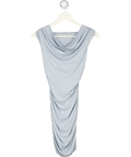 REFORMATION Blue Jersey Ruched Bardot Mini Dress UK XS