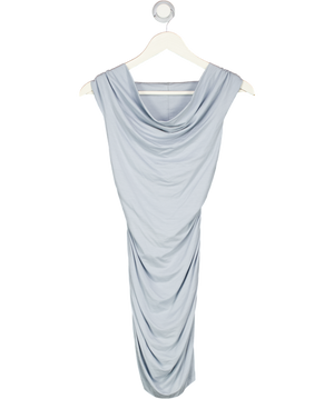 REFORMATION Blue Jersey Ruched Bardot Mini Dress UK XS