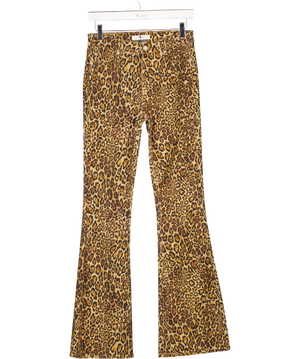 7 FOR ALL MANKIND Brown Ali Leopard-print High-rise Flared Jeans W26