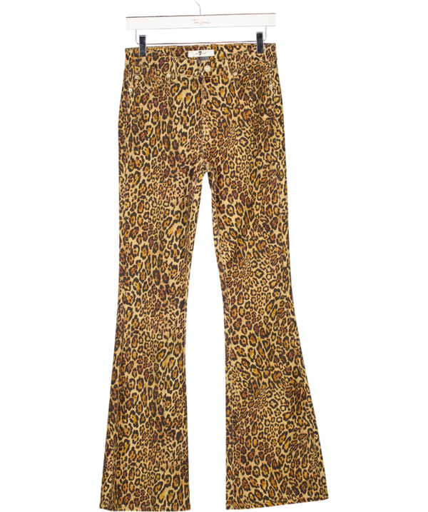 7 FOR ALL MANKIND Brown Ali Leopard-print High-rise Flared Jeans W26