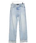ZARA Blue Criss Cross Full Length High Waist Straight Leg Jeans UK 10