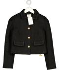 SUNSET ADORE Black Wool Tweed Cropped Blazer UK S