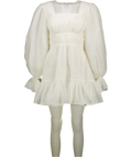 AJE. Impression White Square Neck Long Sleeve Mini Dress UK 8