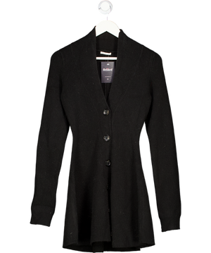 House of CB Aubrey Black Wool Knitted Cardigan Dress UK S