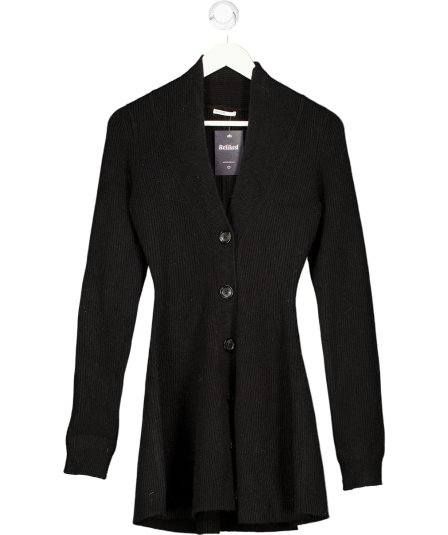 House of CB Aubrey Black Wool Knitted Cardigan Dress UK S