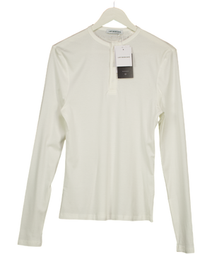 LAST SEVEN DAYS Bone White Long Sleeve Henley T-shirt UK L