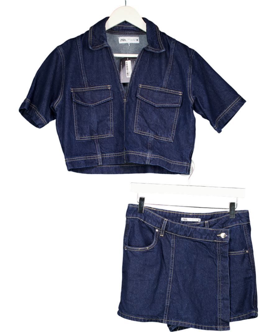 ZARA Blue Denim Two Piece UK S