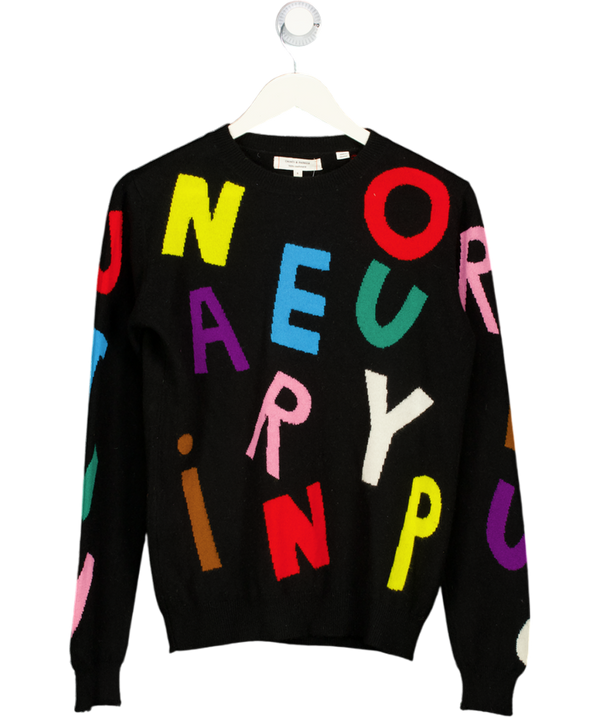 CHINTI & PARKER Black 100% Cashmere Alphabet Cashmere Sweater UK S