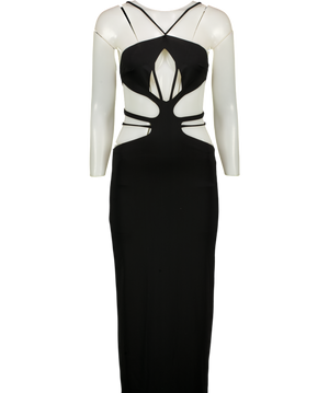 MESHKI Black Cut Out Maxi Dress UK S