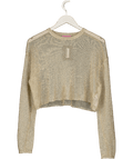 edikted Aviva Cropped Metallic Knit Top UK S - Reliked
