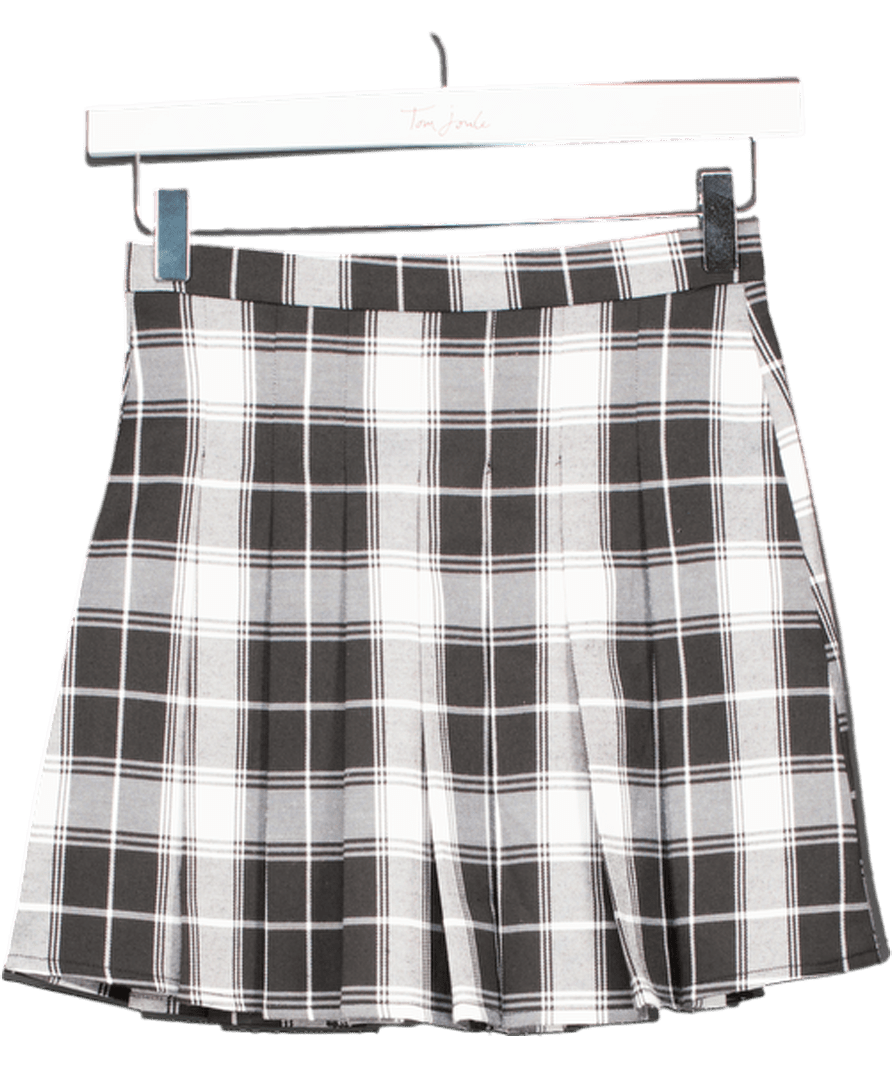 Edikted Black Check Mini Skirt UK XS - Reliked