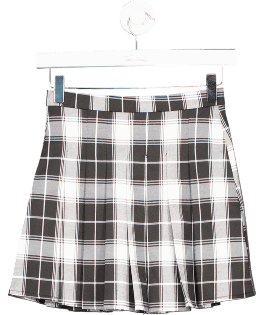 Edikted Black Check Mini Skirt UK XS - Reliked