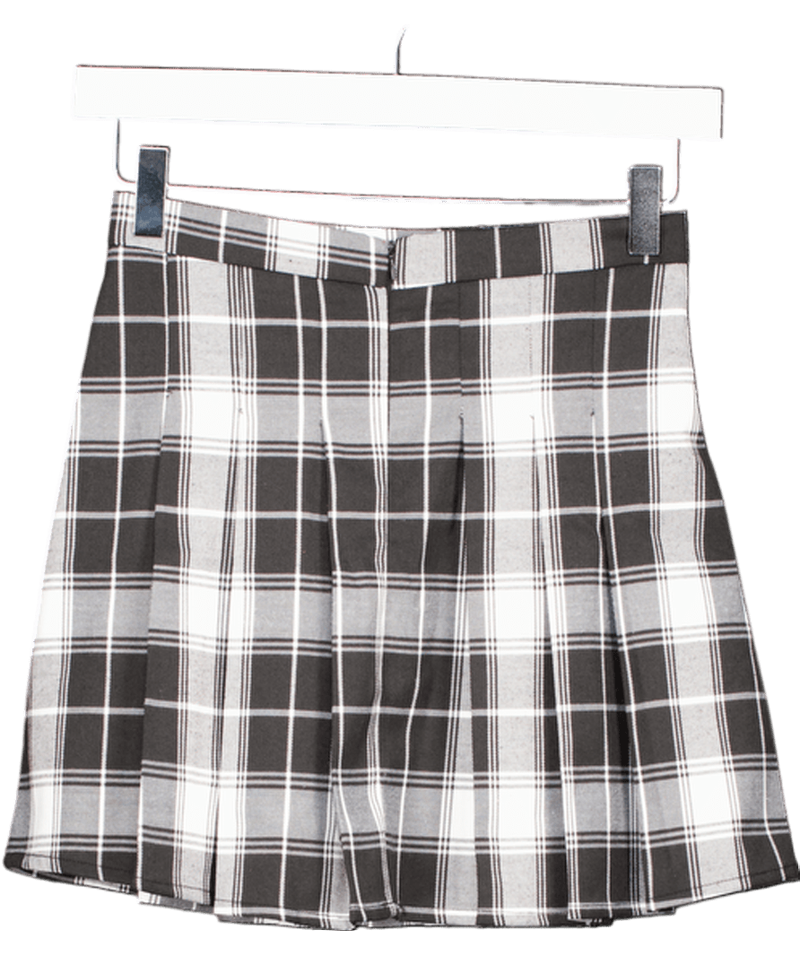 Edikted Black Check Mini Skirt UK XS - Reliked