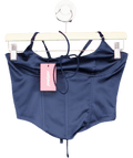 Edikted Blue Satin Corset Top UK S - Reliked