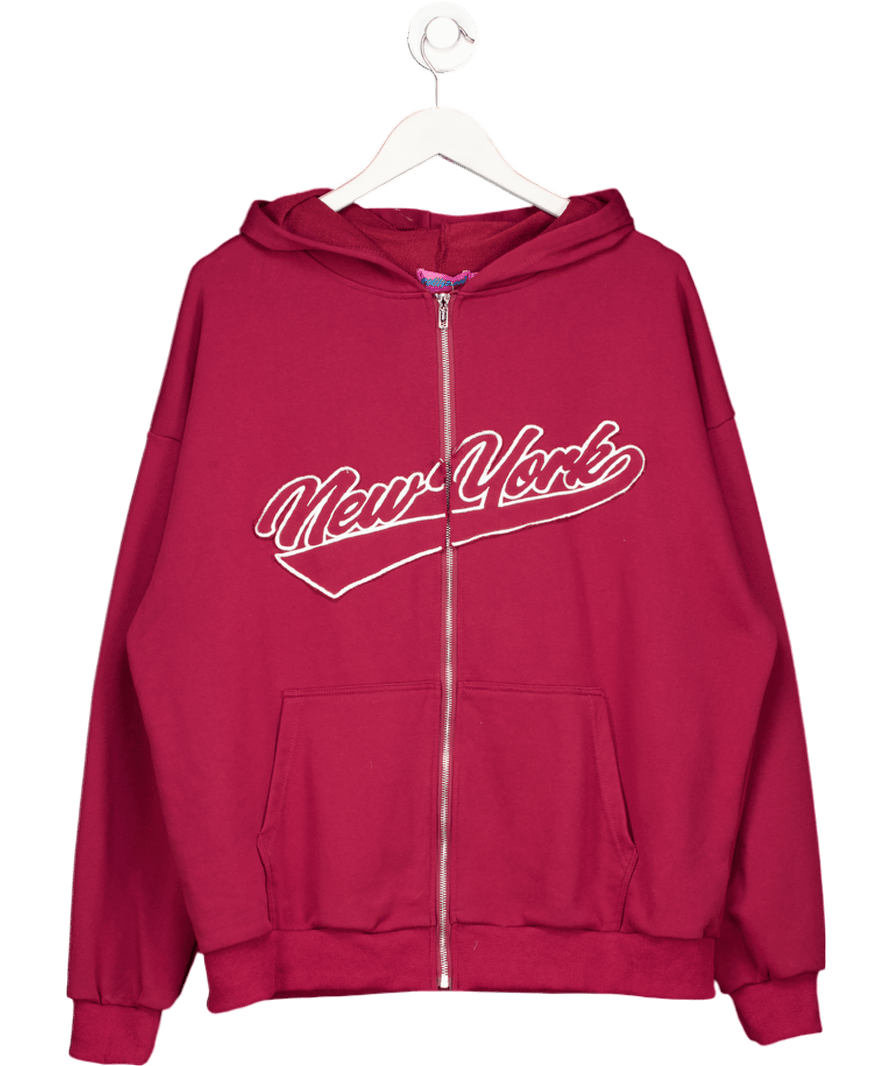 Edikted Red New York Zip - up UK M/L - Reliked