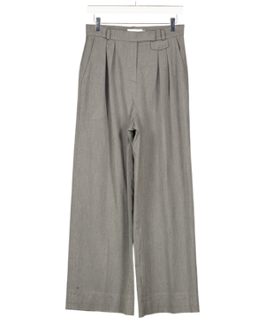 COOSH Grey Pleated Detail Wide Leg Tailored Trousers UK M