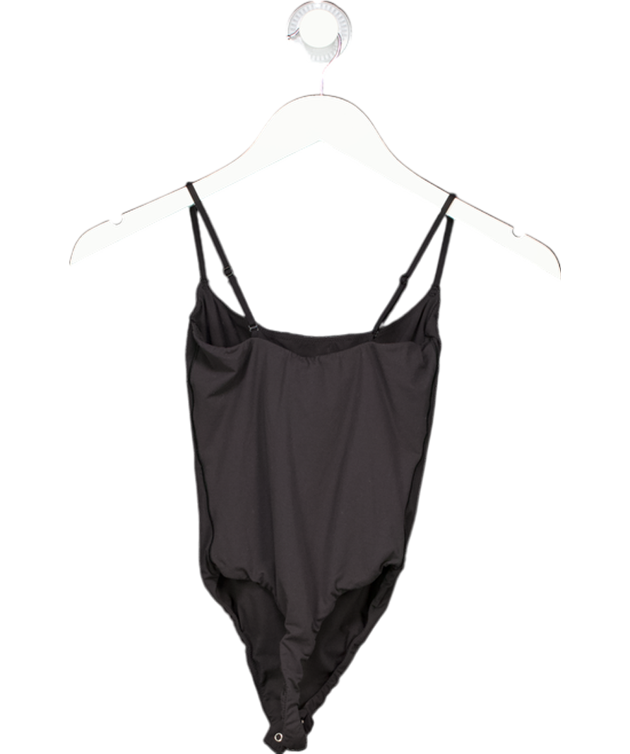 SKIMS Black Square Neck Strappy Bodysuit UK XS