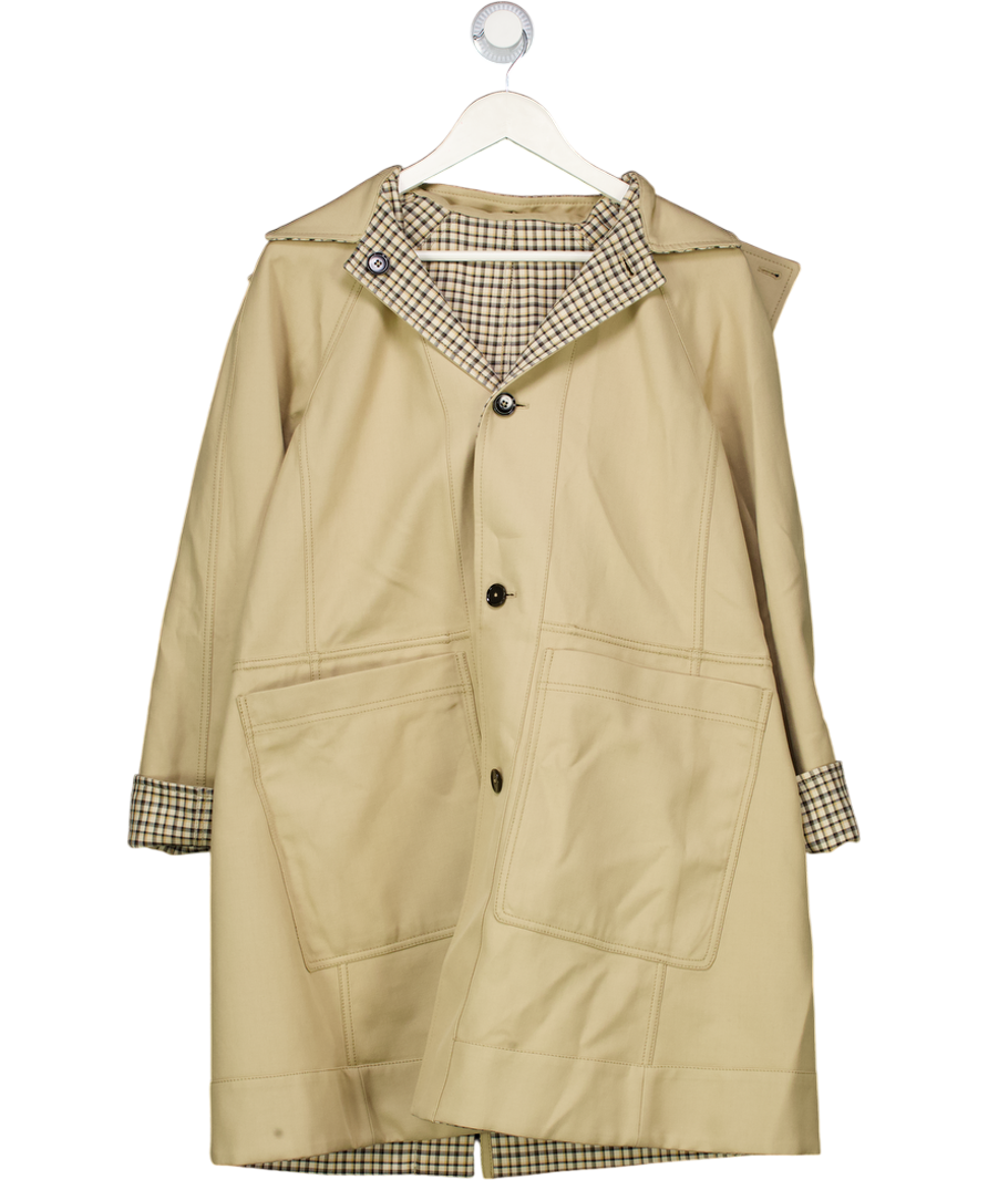 ME + EM Pale Beige Camel Reversible Mac + Hood Cotton Twill UK 8