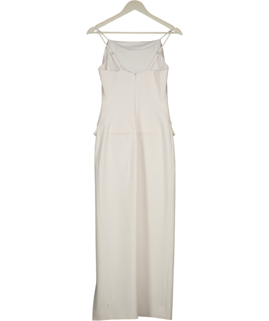 Karen Millen White Strappy Square Neck Bodycon Midi Dress UK 8