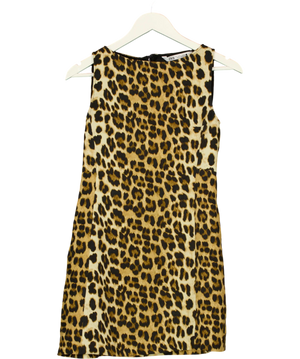 ZARA Brown Leopard Print Mini Shift Dress UK S