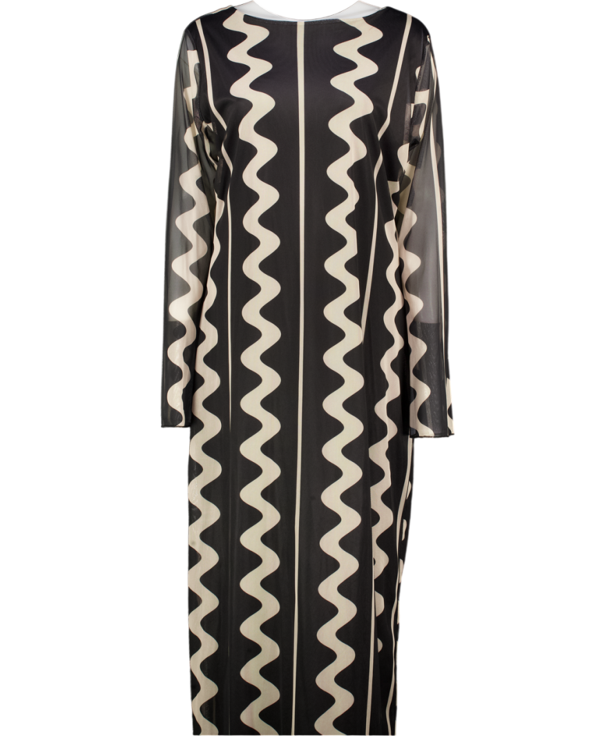 FASHION SZN Black / Cream Print Dress UK 20