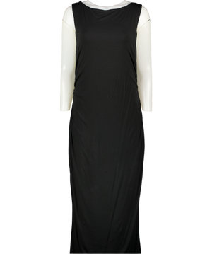 T/ALA Black Double Layer Jersey Lounge Dress UK XXXL