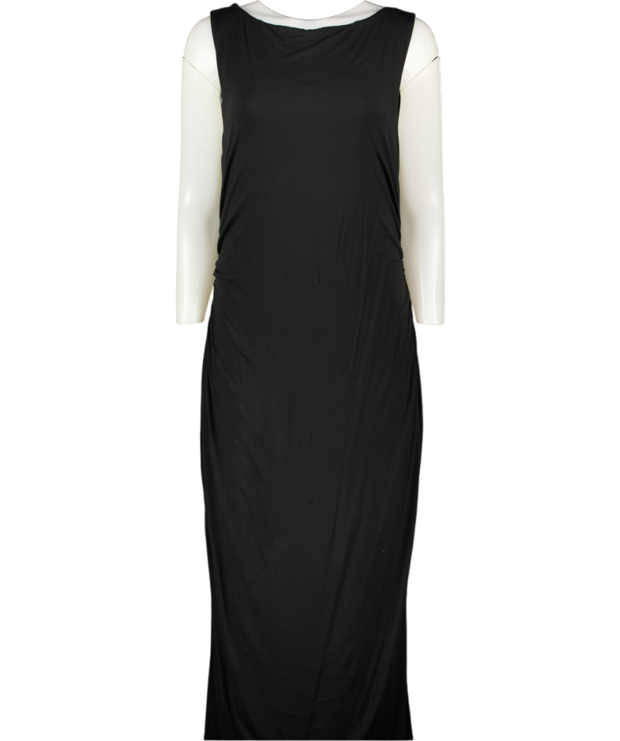 T/ALA Black Double Layer Jersey Lounge Dress UK XXXL